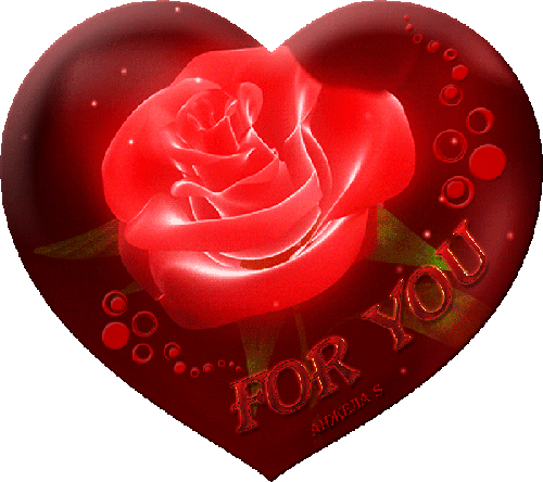валентинка сердце с розой