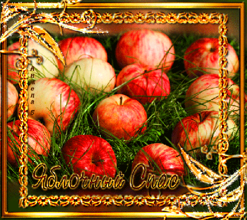 Яблочный Спас в открытках