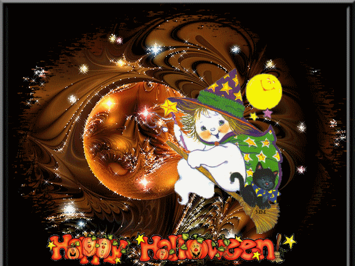 открытка к хэллоуину Анимация Хэллоуин