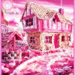Розовый домик из карамели